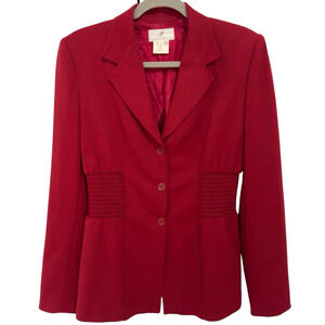 Vintage Vertigo Blazer Jacket Womens Size L Paris France Red Button Front